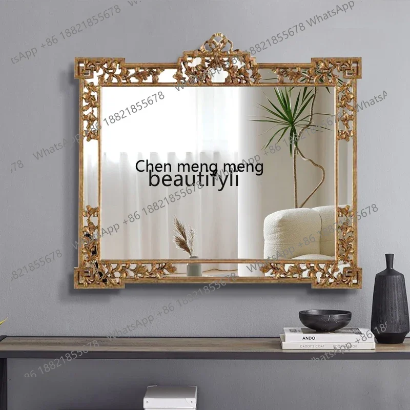 

B178 American wall-mounted decorative mirror square high-end custom carved mirror intelligent anti-fog bathroom mirror