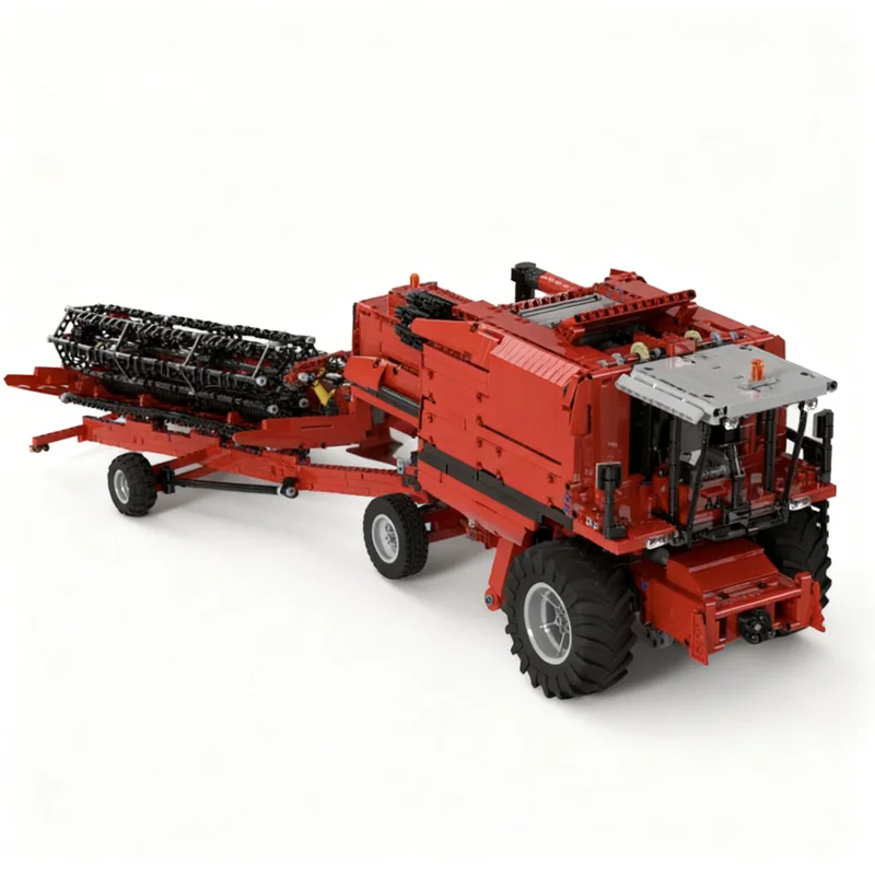 3465pcs MOC 1 17 Red Combine Harvester Leveling System Technical Model Building Blocks Toy Brick Creative Collection 3D Craft