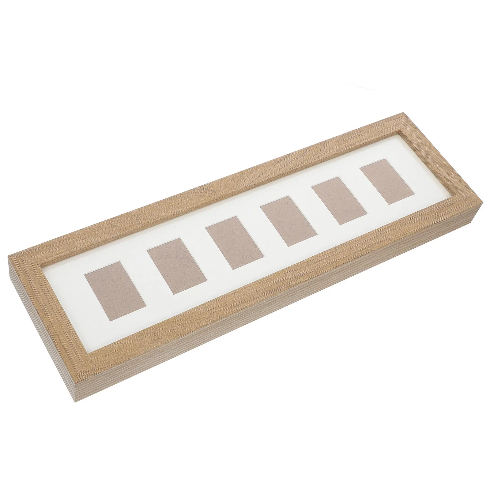 Wooden Specimen Display Frame 6 Grid Rustic Photo Frame Wall Mounted Desktop Display Plant Animal Shell Collection Box