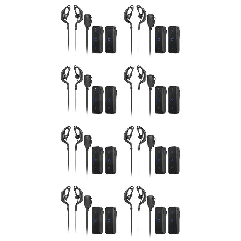 

16Pcs Mini Walkie Talkie 400-470Mhz 2-Way Radio 3W Transceiver Earpiece Headset Earmuff USB Powered-ABIU