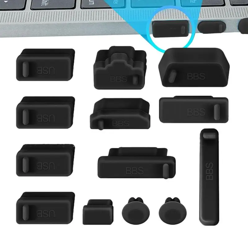 USB Dust Plug 13pcs Notebook Dustproof Stopper Laptop Universal USB Dust Plug Computer Interface Waterproof Cover For Protect