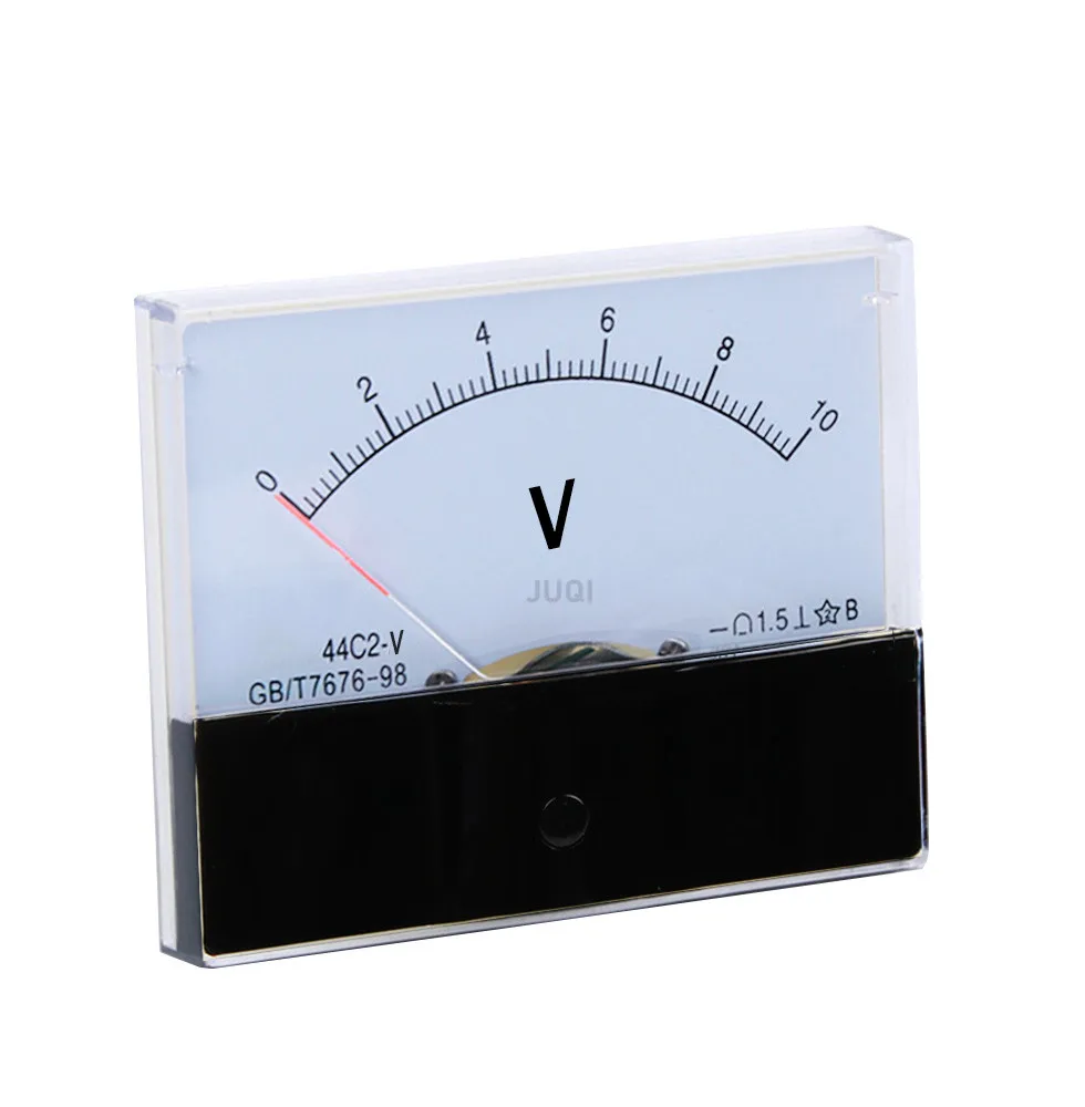 44C2 DC Voltmeter analog panel pointer voltmeter DC 1V 3V 5V 10V 15V 20V 30V 50V 75V 100V 150V 300V 450V 500V voltmeter