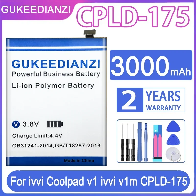 

Сменный аккумулятор GUKEEDIANZI CPLD-175 CPLD 175 3000 мАч для ivvi Coolpad v1 ivvi v1m CPLD175, аккумуляторы для мобильных телефонов