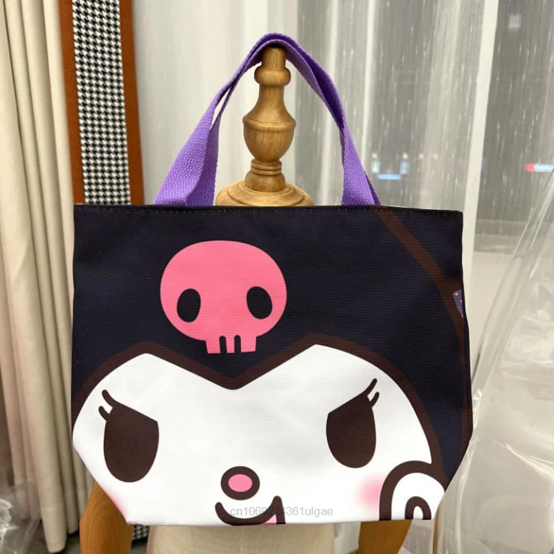 Sanrio-Bolso de lona informal para mujer, bolsa de almacenamiento de dibujos animados de Hello Kitty, bolso pequeño japonés Kawaii Y2k