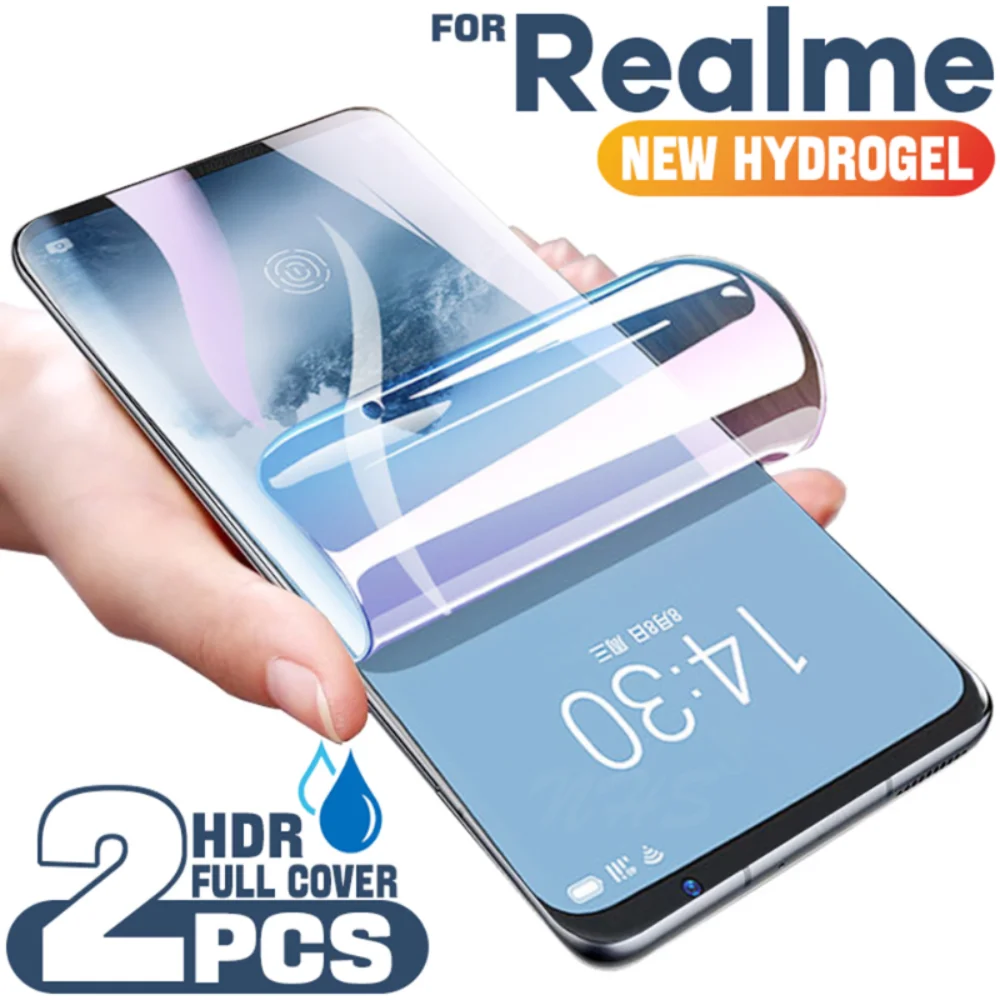 

2Pcs Full Cover Screen Protector For Realme GT Neo 3 2 9 8 7 6 GT 2 Pro Screen Protector Hydrogel For Realme 9i 8i Q3s C21 X2 XT
