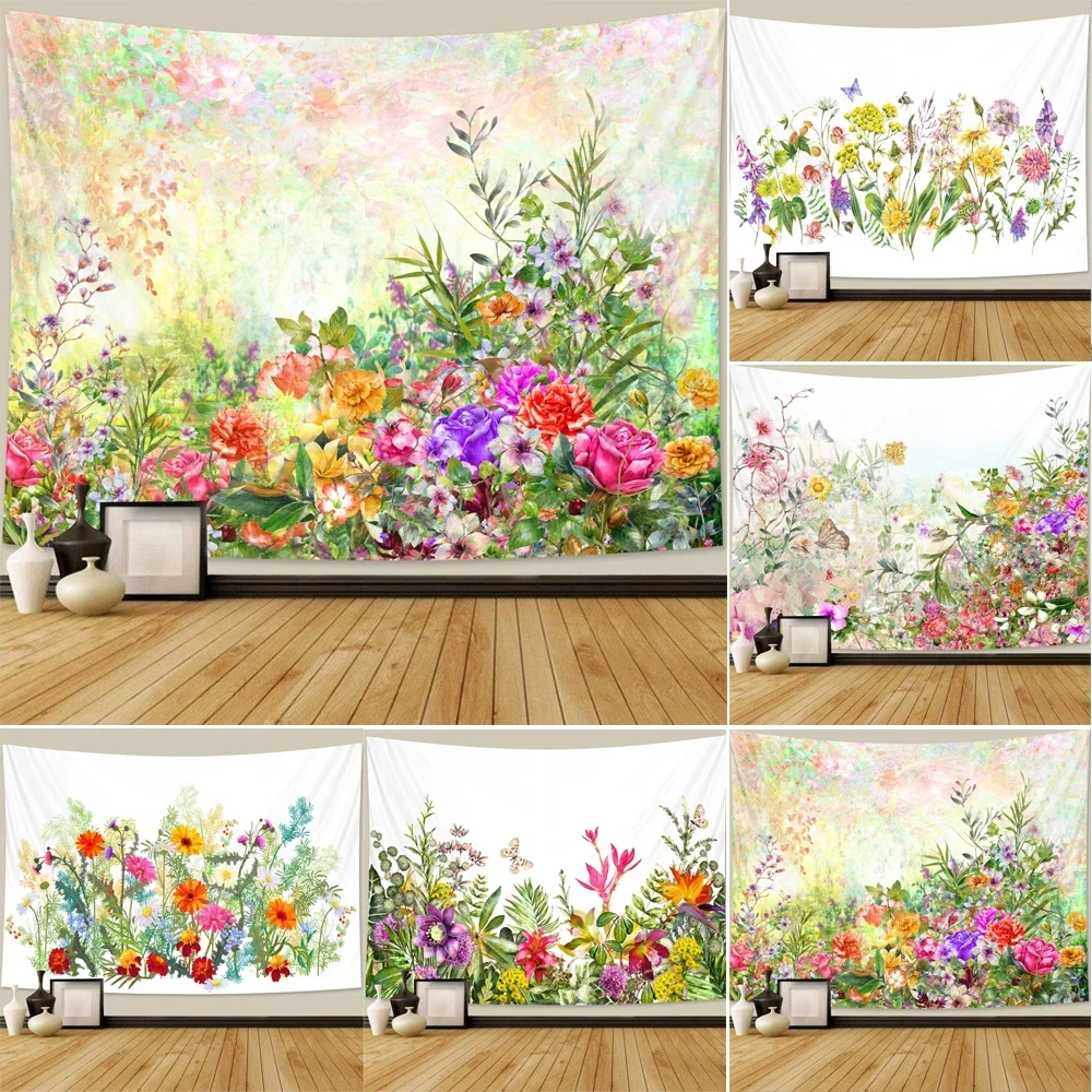 Beautiful plant flower tapestry bedroom tapestry Bohemian home decor Hippie psychedelic scene mattress Mandala sofa blanket