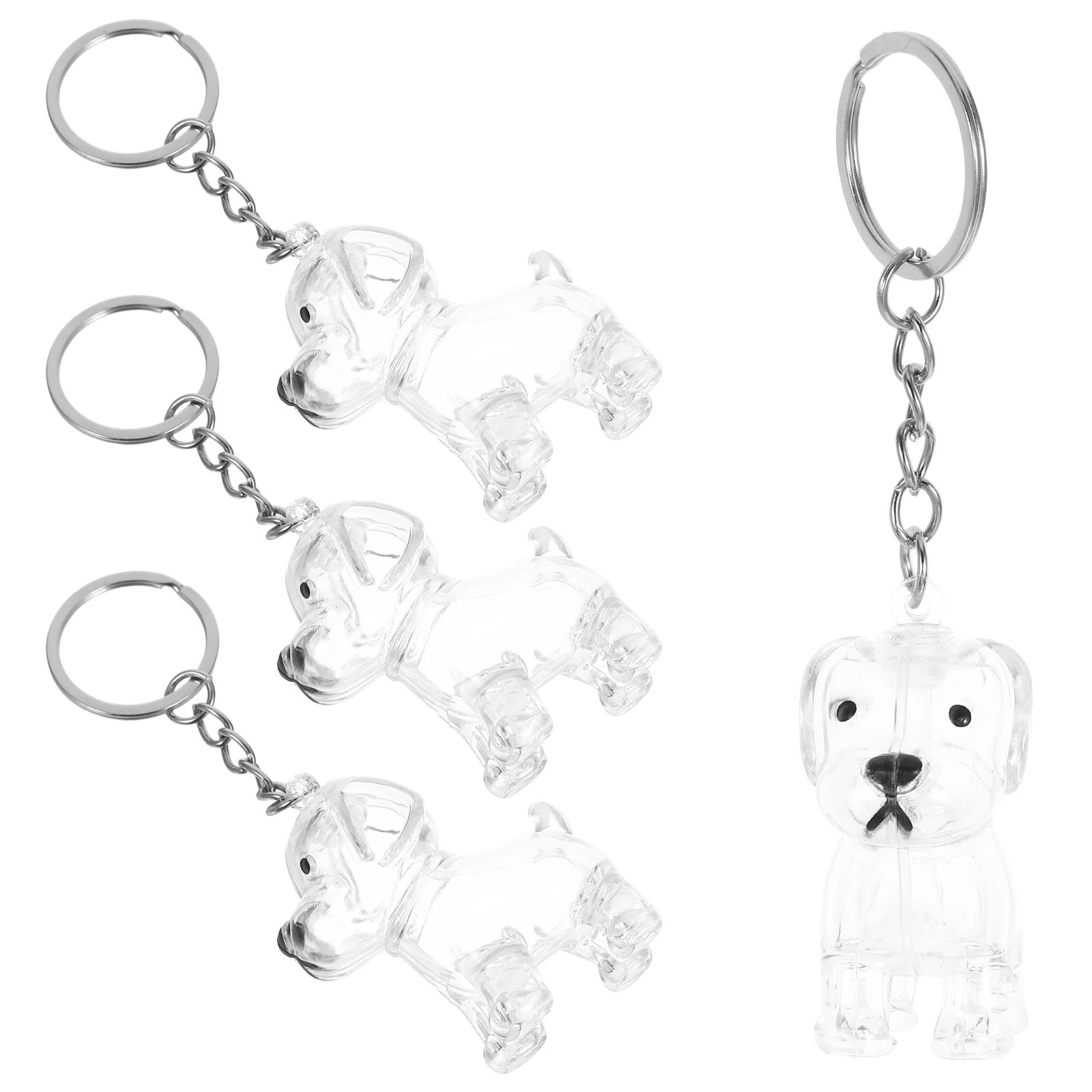 4pcs Hair Keepsake Transparent Capsule Keychain Dog Storage Container Dustproof Seal Portable Memorial Box For Pet Owners Dog