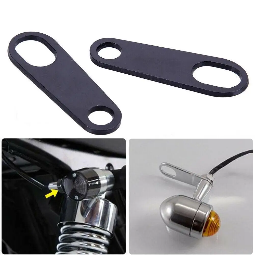 1pcs Motorcycle Turn Signal Indicator Light Lamp Holder Shock Brackets Black Fork Ear Clamps For Cafe Dirt