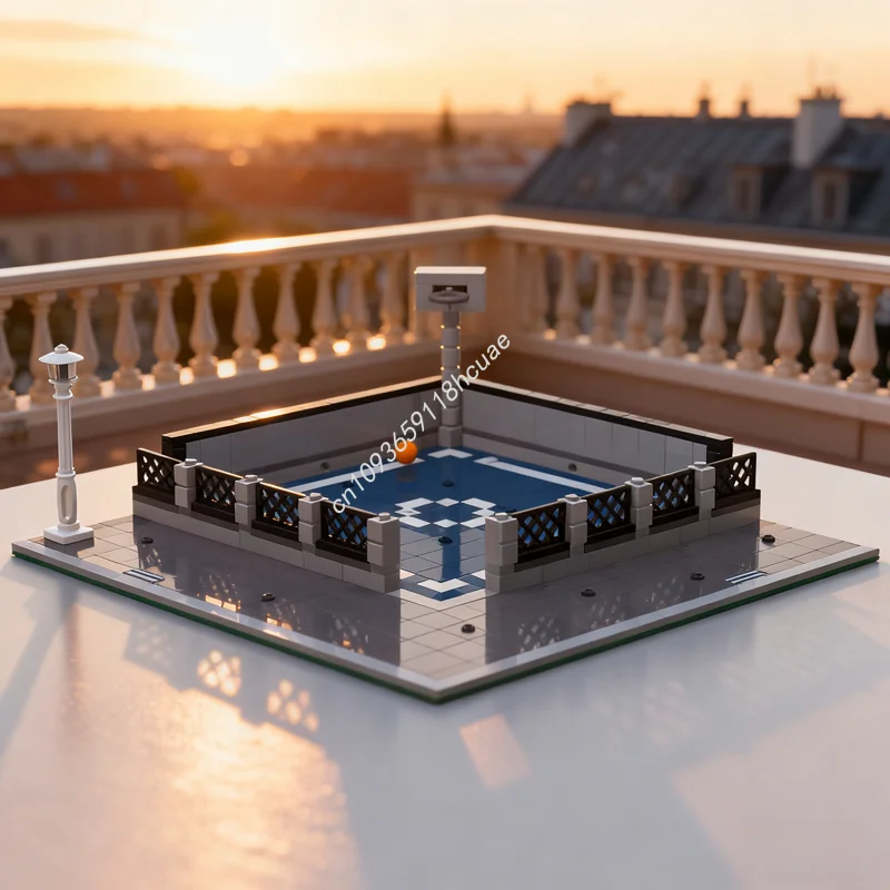 

407 шт. MOC уличная баскетбольная площадка, модульная модель, строительные блоки, рождественский подарок, сборные игрушки, идея «сделай сам», образование для детей