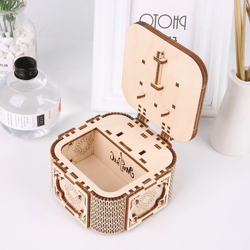 3D Wooden Puzzle Owl Clock Model Building Kits Jewelry Storage Box Mechanical Gear Locomotive Train Vehicle Assembly Toys Gifts