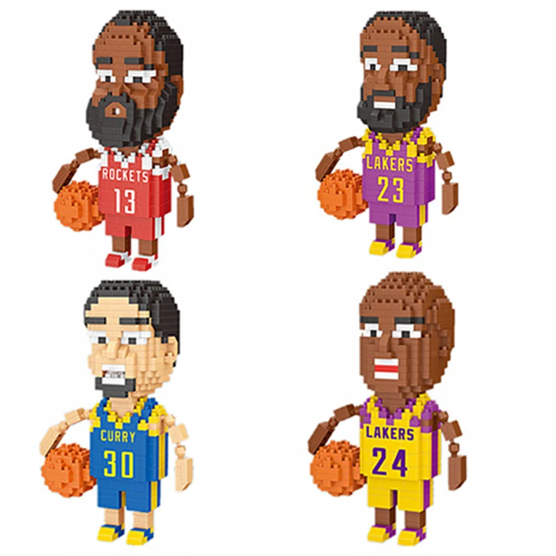 The New Basketball Idol 3D Model Building Block Basketball Player DIY Miniature Assembly Brick Movable Doll Model Children\'s Toy