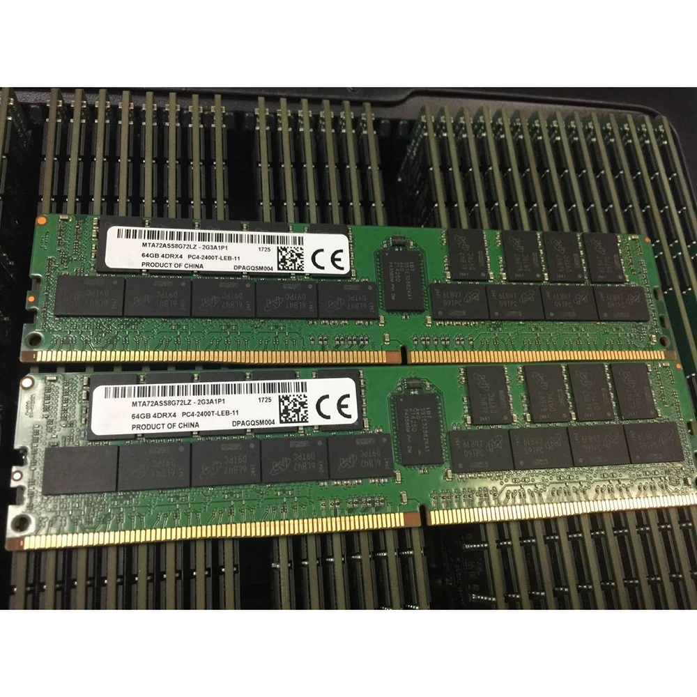 1 قطعة ل MT RAM 64GB 64G DDR4 2400 4DRX4 ECC REG LRDIMM MTA72ASS8G72LZ-2G3A الذاكرة عالية الجودة سريع السفينة