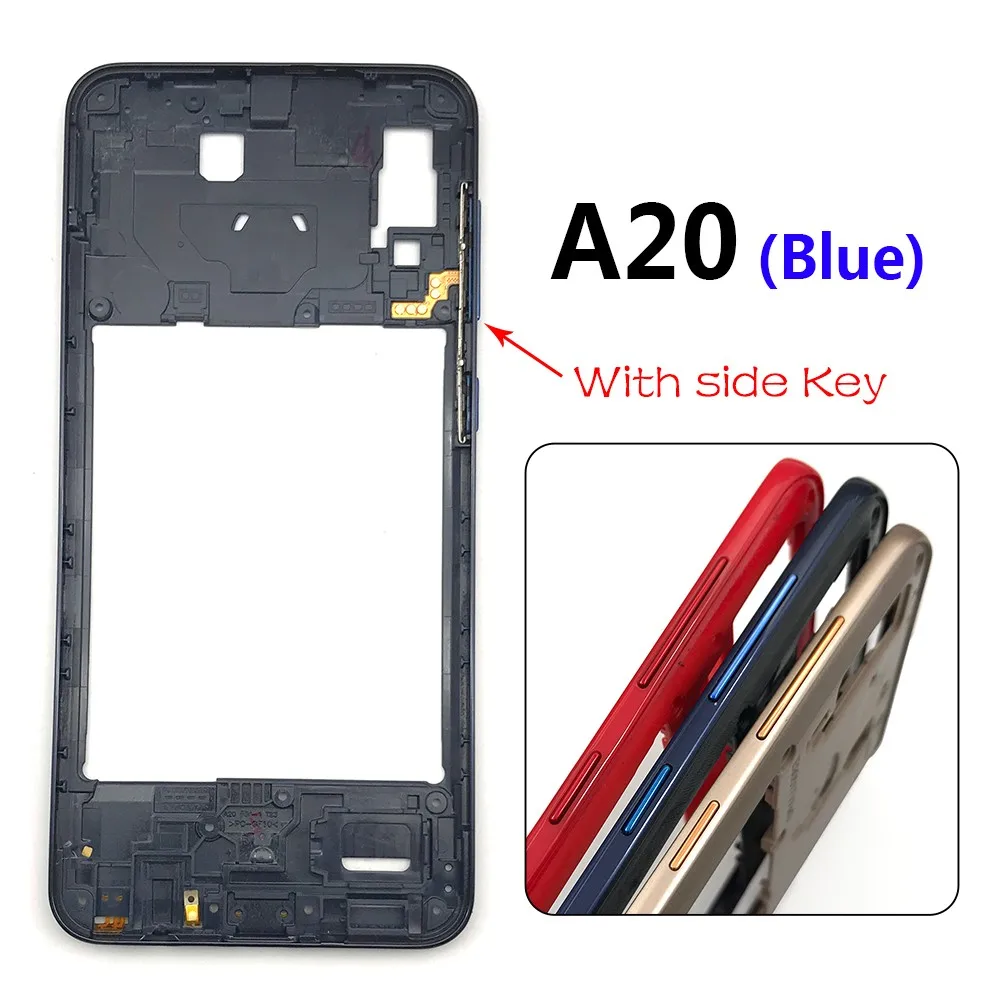 Middle Frame For Samsung A20 A30 A50 A70 With Volume Button Front Housing Middle Bezel Chassis Shell