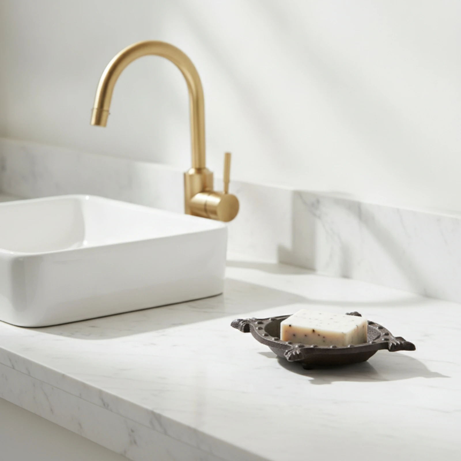 Soap Dish with Drain Self-Draining Soap Dish with Feet Organizer Long-Lasting Compact for Bathroom, Kitchen Sink
