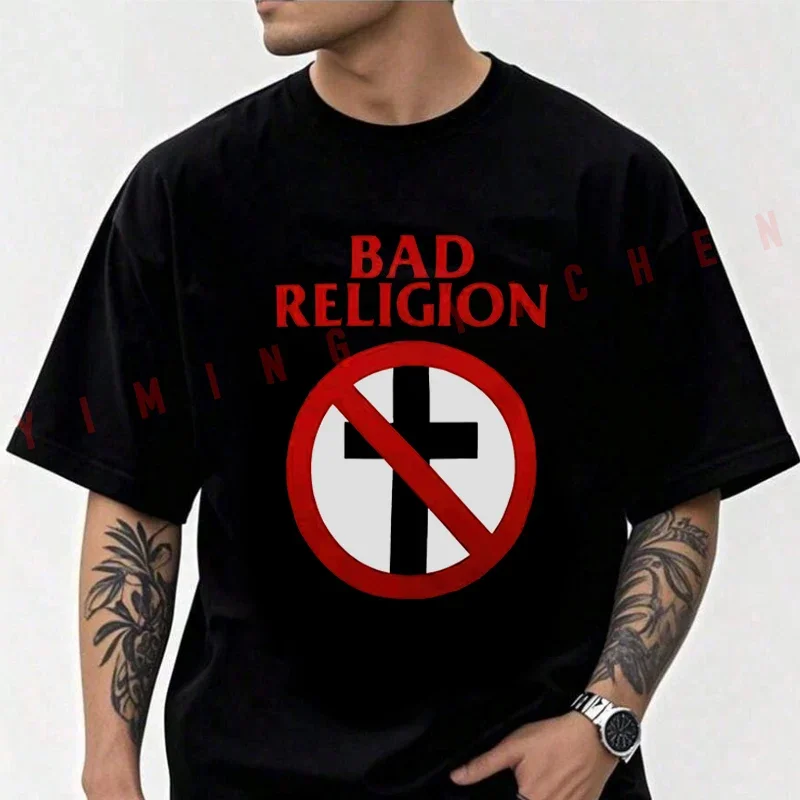 Camiseta Casual de Algodón 2026, Camiseta Clásica Bad Religion Negra, Ropa de Hombre, Camiseta de Motocicleta, Camiseta de Verano para Hombre