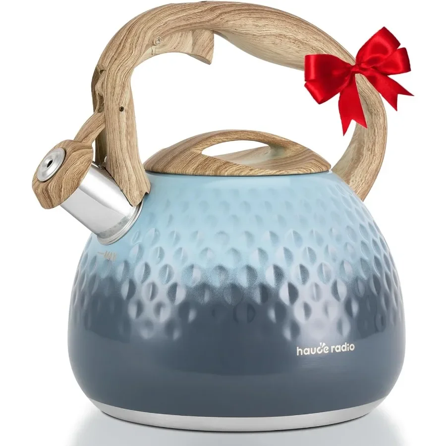 

Stovetop Tea Kettle with Loud Whistle for Brewing Tea Coffee and Milk in 2.5QT Capacity Made of FoodGrade Stainless Steel Featu
