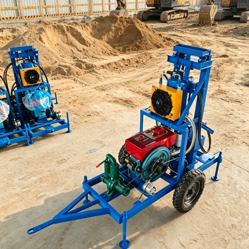 Customized Hydraulic Borehole Drilling Rig 150m Depth Trailer Type Portable Water Well Machine for Farm Garden