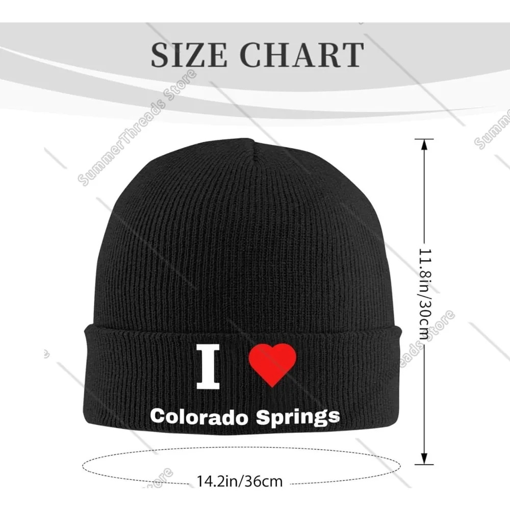 I Love Colorado Springs Beanie for Men Women Winter Knit Hats Cuffed Skull Cap Ski Hat