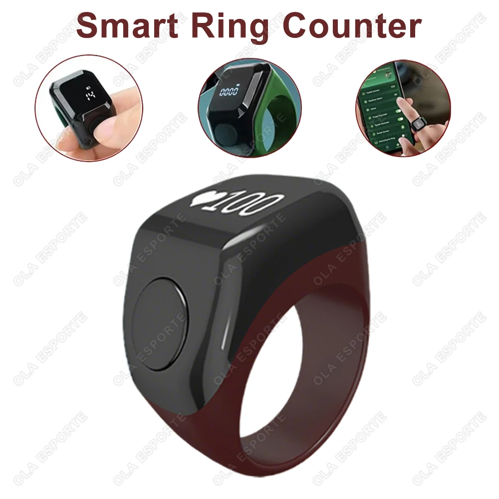 Smart APP Digital Display Tally Counter Ring, Wearable