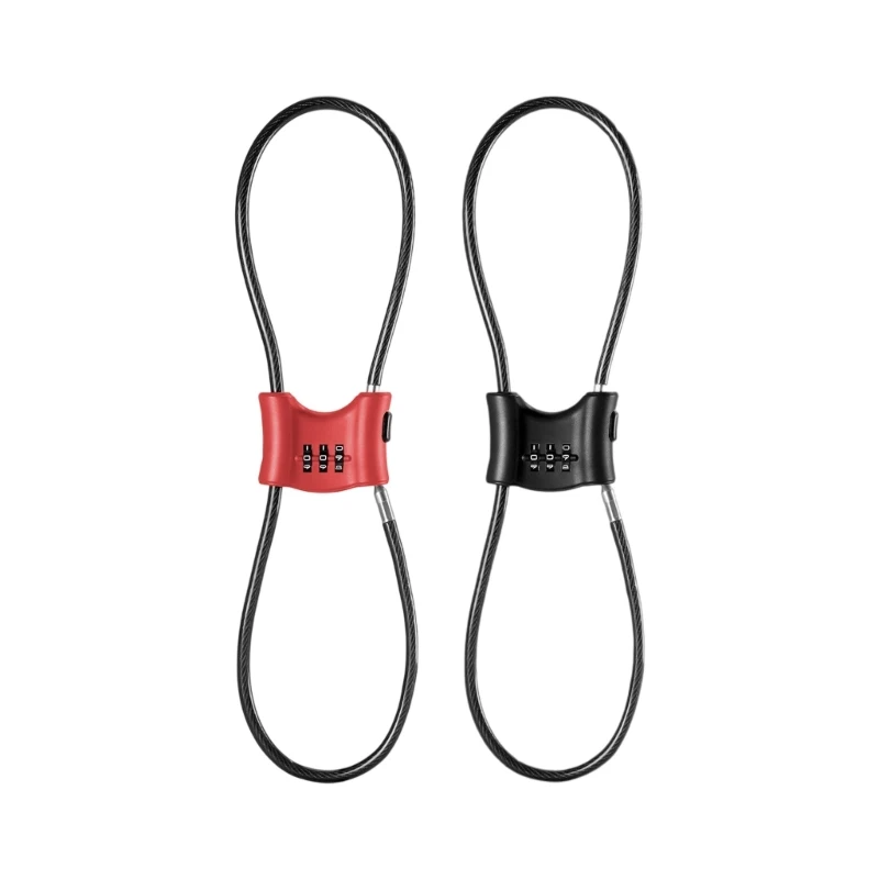 

0XXD Motorcycle Helmets Lock With Steel Cable 3 Digit Combination Lock For Bicycles Luggage And Travel Security