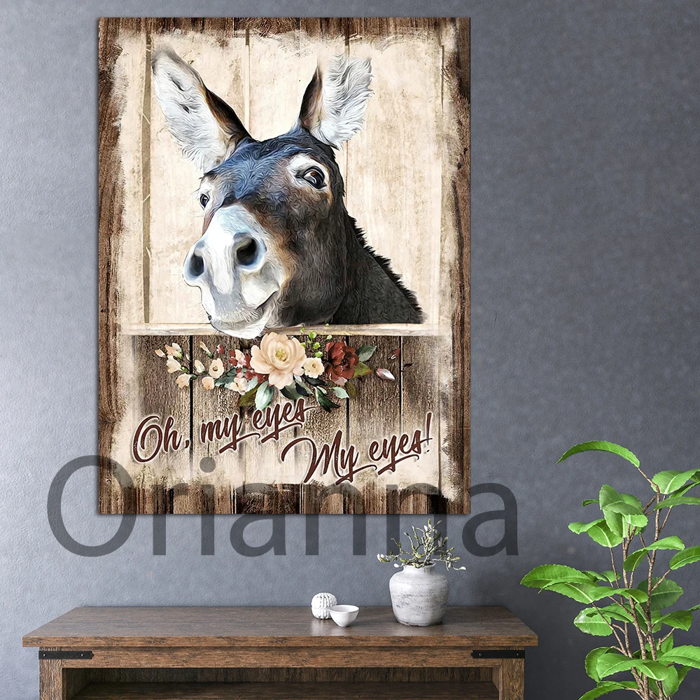 

Home Decor Print Funny Donkey Oh My Eyes My Eyes Bathroom Canvas Painting Modular Vintage Poster Modern Living Room Wall Artwork