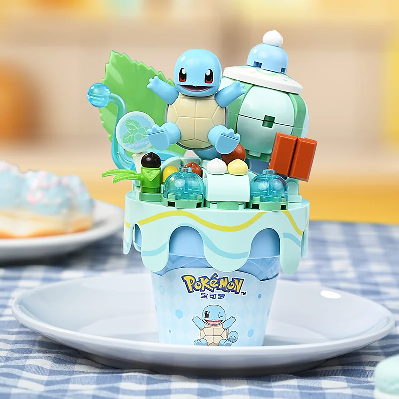 Новая серия мороженого Keeppley Pokémon, строительный блок, игрушка Пикачу Бульбазавр, настольный орнамент, модель, развивающие детские подарки