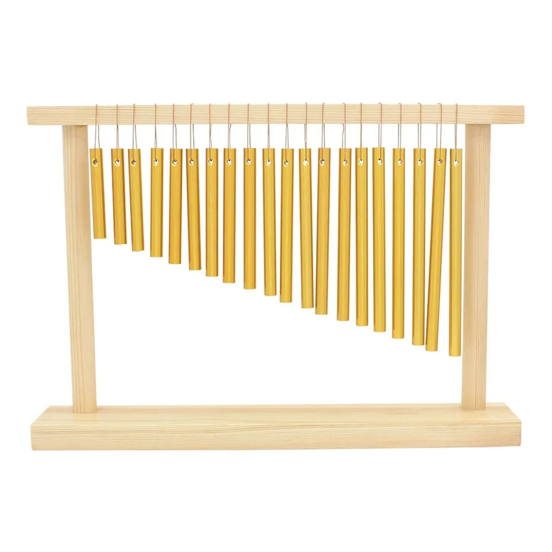 IRIN 20 Tone Wind Chimes Table Standing Wooden Frame Wind Chime Gold/Silver Percussion Instrument with Stick For Child and Adult