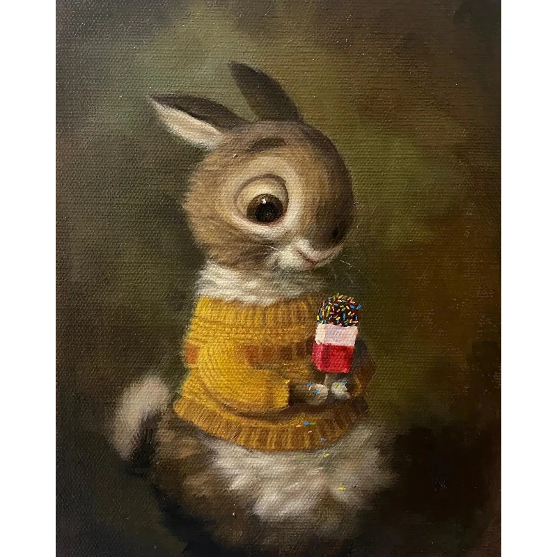 2026 Vintage Funny Puppy Eating Donut Art Poster Print Cute Kitten Eating Snacks Canvas Painting Living Room Wall Home Unframe