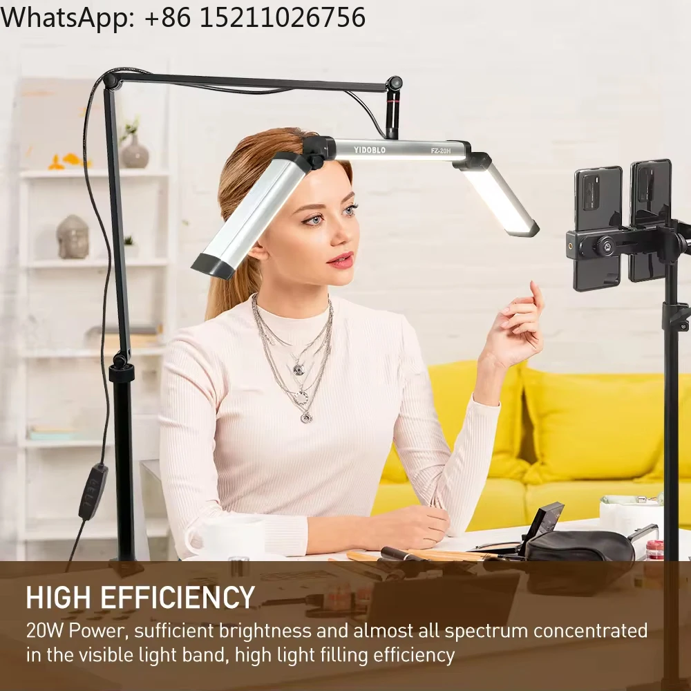 FZ-20H 20W Foldable Beauty Lamp Led Video Light Half Moon Ring Light Live Streaming Fill Light with Desktop Stand