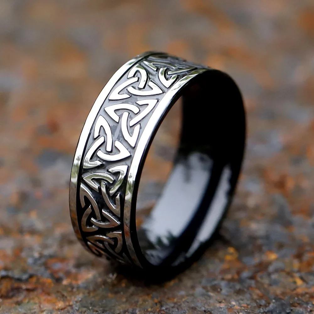 023 NEU Vintage 316L Edelstahl Viking Keltischer Knoten Ring für Männer Punk Retro Amulett Schmuck ALS GESCHENK Mode Kostenloser Versand