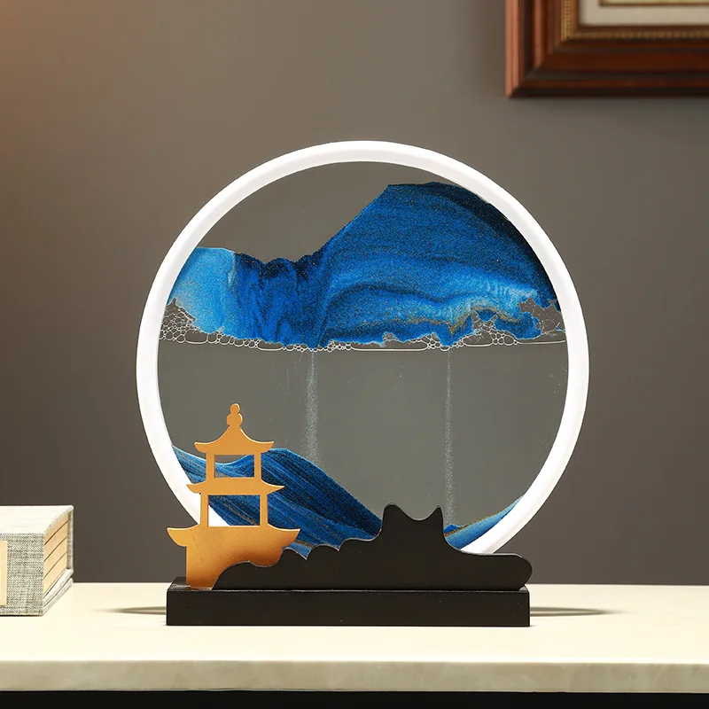 

Creative hourglass quicksand painting ornament art light luxury decoration living room desktop office TV cabinet birthday gift