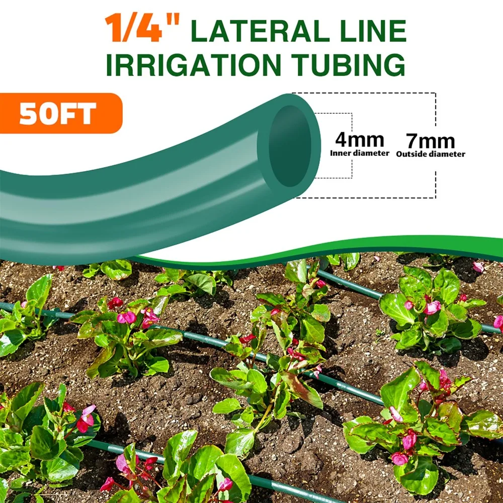 1/4-inch Garden Drip Irrigation Hose, Suitable for Greenhouses, Lawns, and Home Horticultural Systems,Attention: Only water pipe