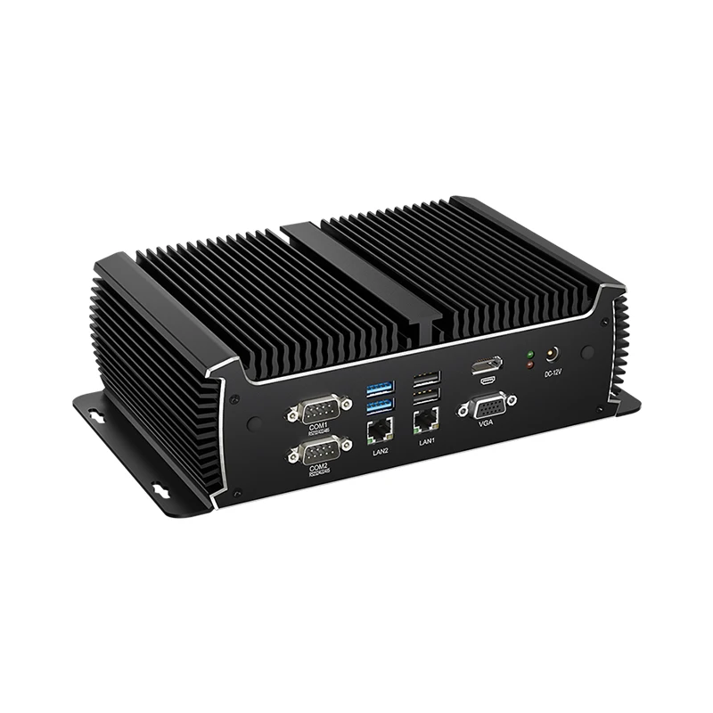 Fanless Industrial Mini PC Intel Core i7-1165G7 i5-1135G7 6x COM RS232/485/422 2x Ethernet WiFi 4G LTE SIM GPIO Windows Linux