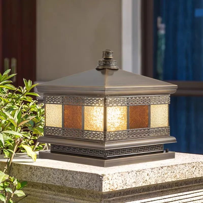 All copper solar stigma lights, villa garden wall lights, gate garden lights