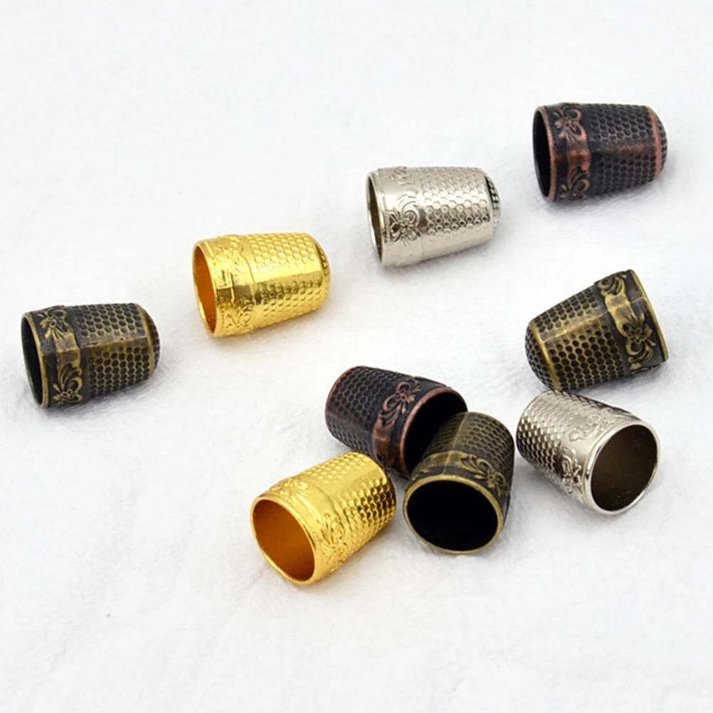 

10 Pcs Thimble Finger Cot Guard Protector Cross Stitch Accessories Sewing Products Thimbles Hand Ring Quilting