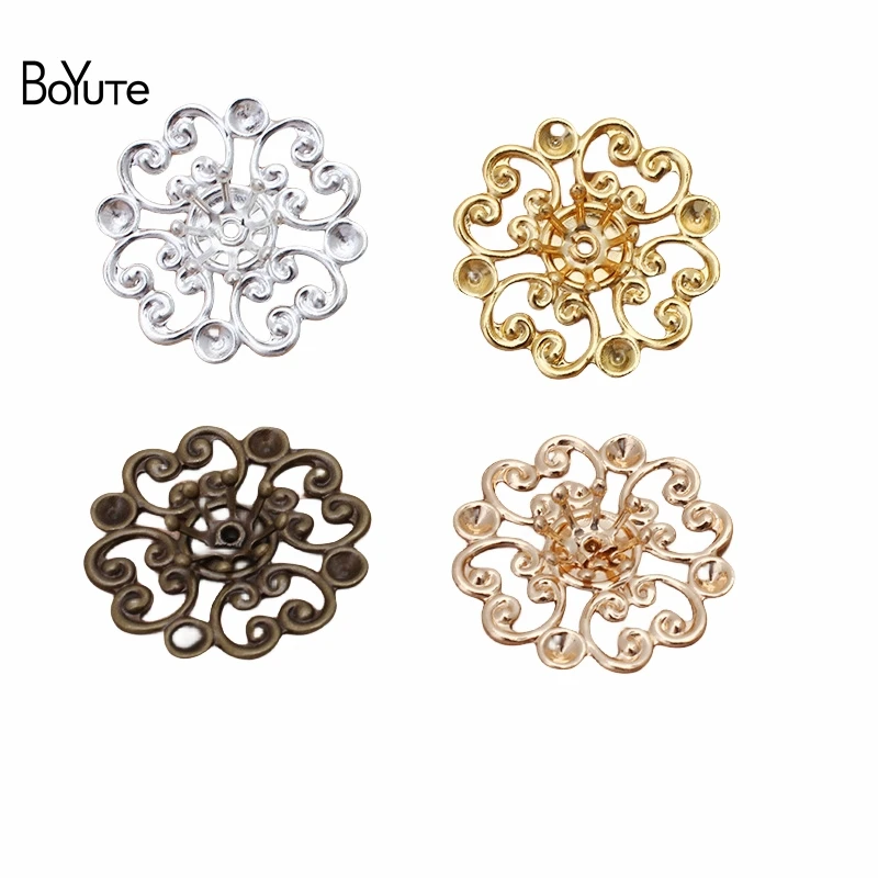 

BoYuTe (50 Pieces/Lot) 20MM Metal Brass Combination Flower Materials Handmade DIY Jewelry Accessories Wholesale