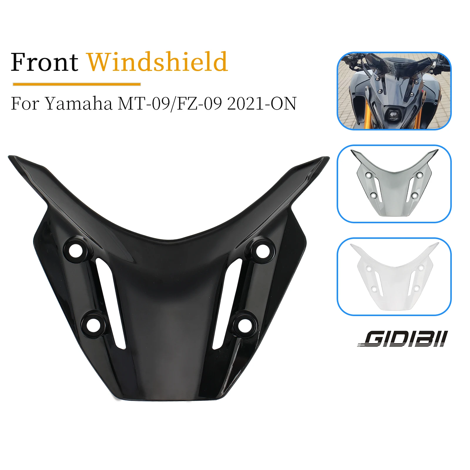 

Motorcycle Accessories Front Fairing Windshield For Yamaha MT-09 MT09 SP FZ-09 FZ09 2021 2022 2023 Windscreen Wind Deflector