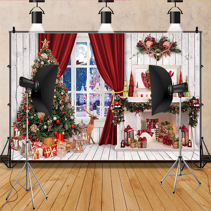 ZHISUXI Christmas Day Wreath Snowman Photography Backdrop Props Family Xmas Eve Party Decor Living Room New Year Background