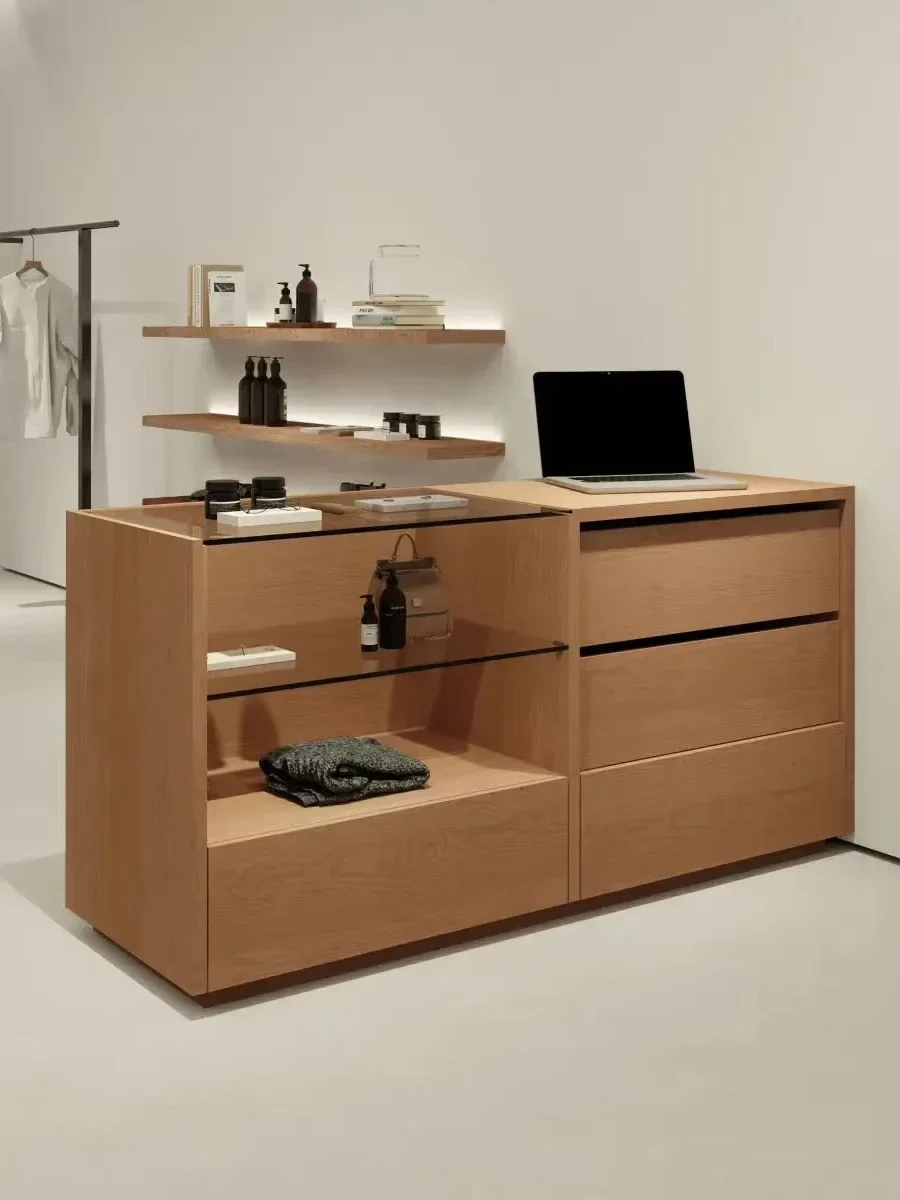 K Modern simple front desk checkout page clothing store glass cabinet beauty salon art reception desk