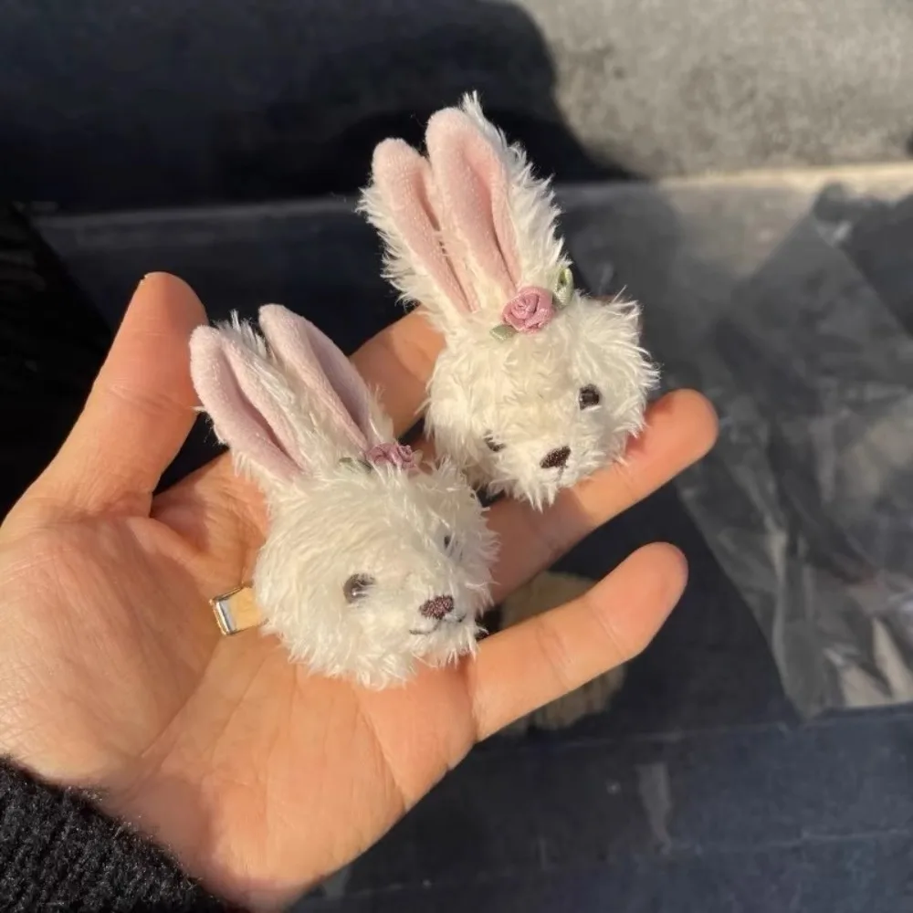 Korean Style Bunny Bear Hair Clip Furry Girl Sweet and Cute Female Hair Accessory Hair Clamps Duckbill Hair Clip Side Hair Clip