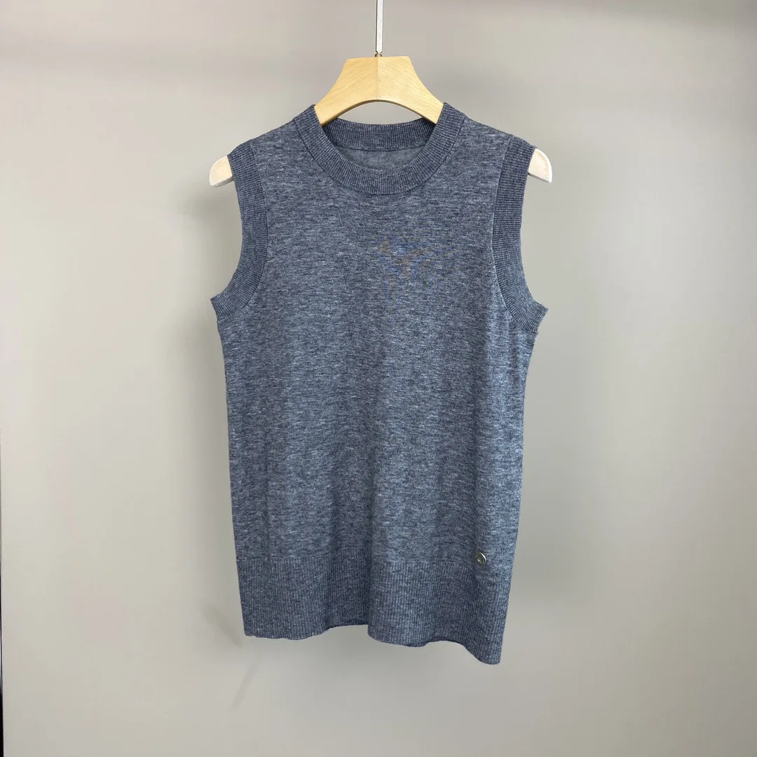 

Весенне-летний новый однотонный жилет из 100% шерсти