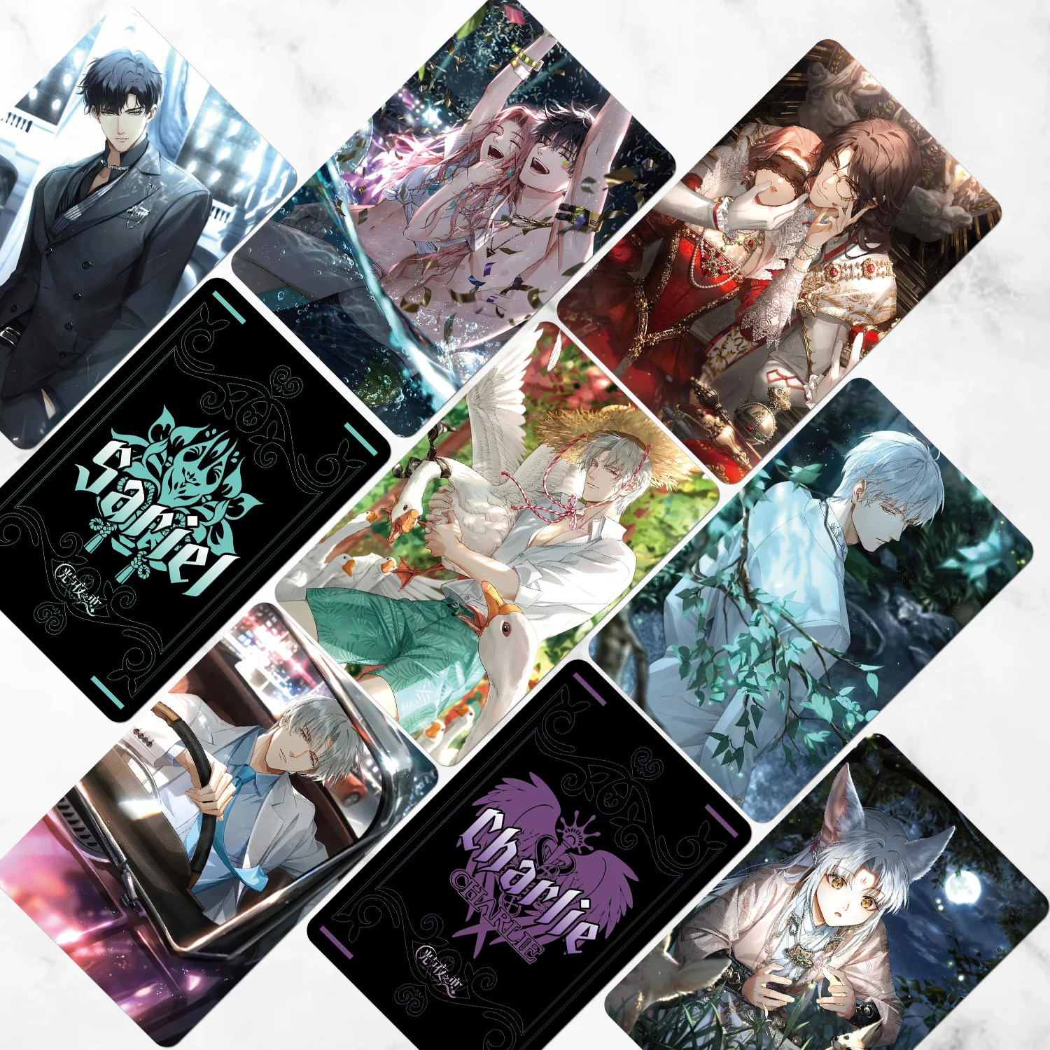 55Pcs/Set  Light And Night Laser Lomo Card Evan Osborn Sariel Jesse & Charlie Game Characters Photocard Fans Gift