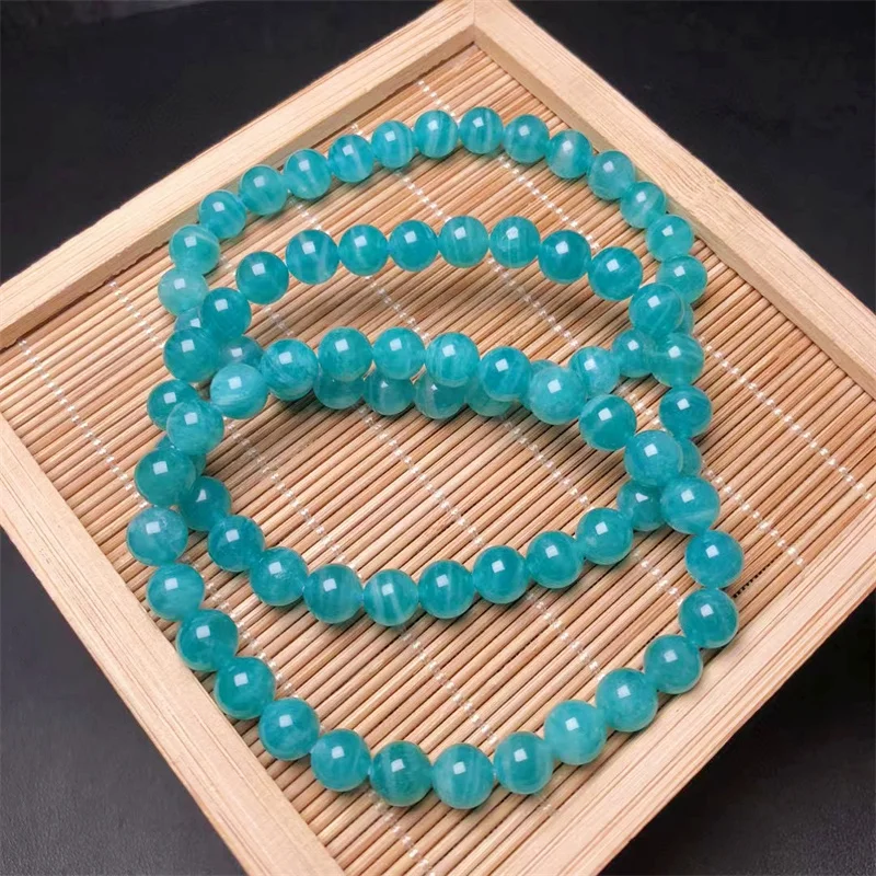 7MM Natural Watermelon Quartz Amazonite Bracelet Vintage Charm Round Chain Beads Jewelry For Women Man Friend Gift 1pcs