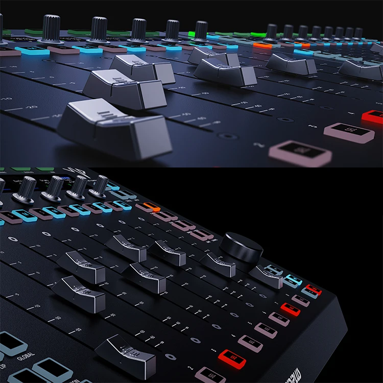 UP Tactile Audio Console Mixer Eight Channel Sequencer with Motorised Faders DAW Controller Host Professional Recording