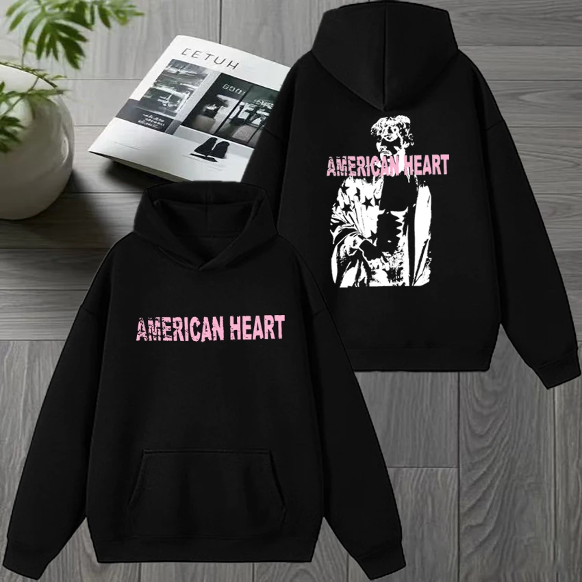 المغني بنسون بوني جولة العالم القلب الأمريكي 2025 مطبوعة هوديي الرجال النساء harajuku خمر البلوز للجنسين بلوزة من الصوف #1