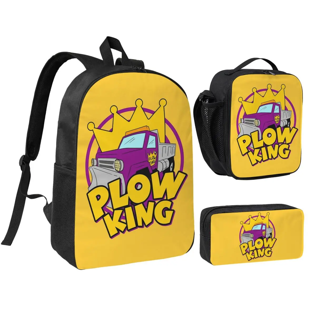 

Plow King The Healthy Competition Backpack Boys Girls BookBag School Bag Shoulder Bags 3ps Insulated Lunch Bag Pencil Case
