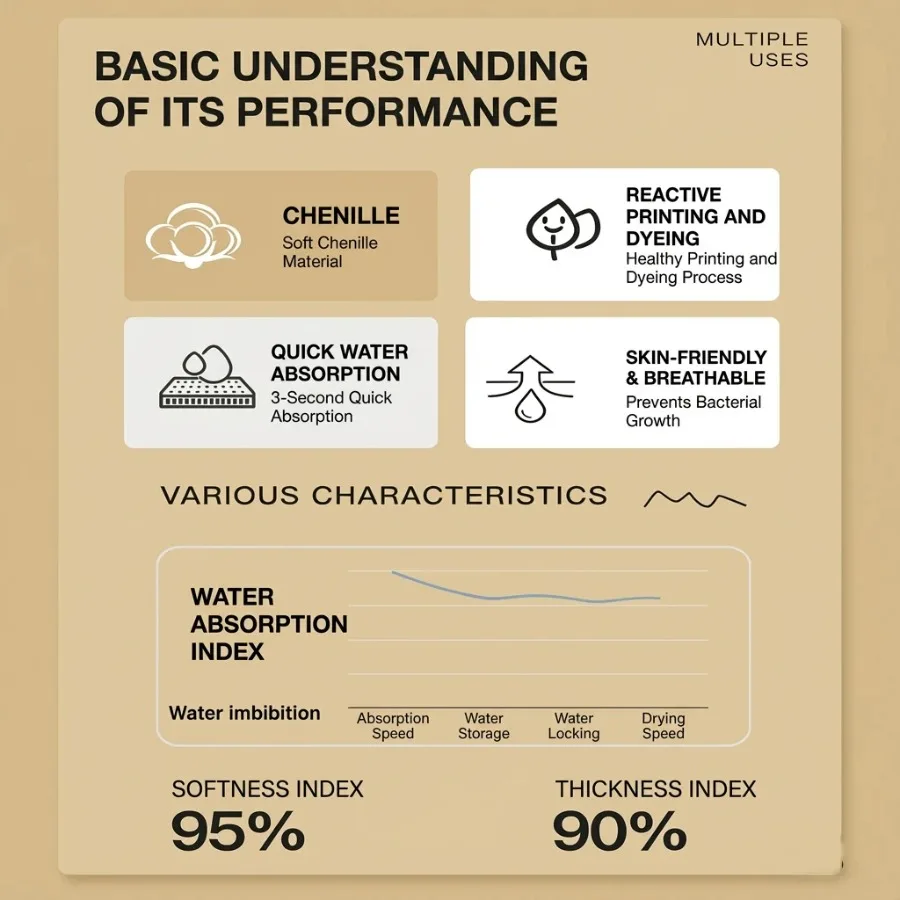 Super Soft Chenille Hand Towels | Thickened Absorbent Quick-Dry Cloths | Kitchen Bathroom Cleaning & Drying Use - Image 6