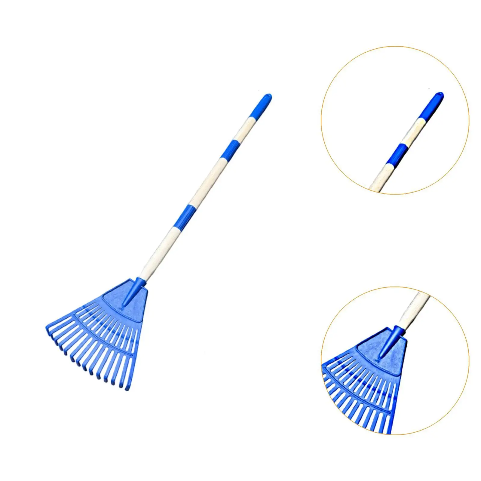Durable Steel Leaf Rake Ergonomic Wood Handle Small Rake for Children Garden Lawn Equipment for Raking Leaves