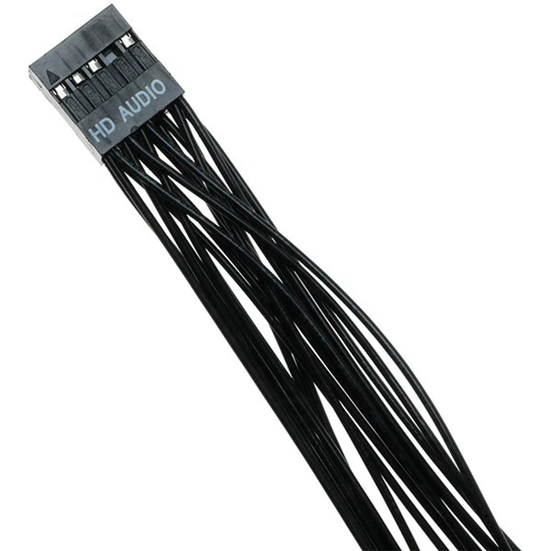 2X Motherboard Audio HD Extension Cable 9Pin 1 Female To 2 Male Y Splitter Cable Black For PC DIY 10Cm
