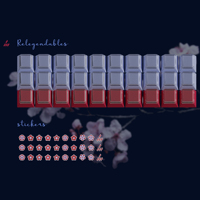 [Child kits] PBTfans Soul Blossom Numpad/International/Spacebar/Relegendables Kits Cherry Profile MX-style Keycaps KBDfans